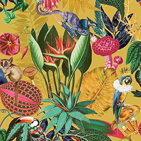 Wonderland Tropical Wallpaper Ochre Holden 91190 Cover