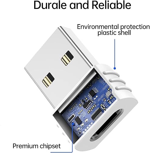 Miniatura 2 de Jieconn Adaptador USB C a USB, paquete de 4 adaptador USB-C hembra a USB-A macho, adaptador USB a USB C, convertidor de carga rápida compatible con