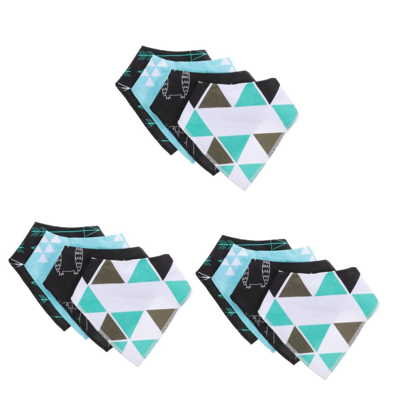 VICASKY 12piezas Baberos De Algodón Impermeables Para Bebés De Baberos Bandana Para Alimentación y Saliva Perfectos Para Recién Nacidos y Bautizos