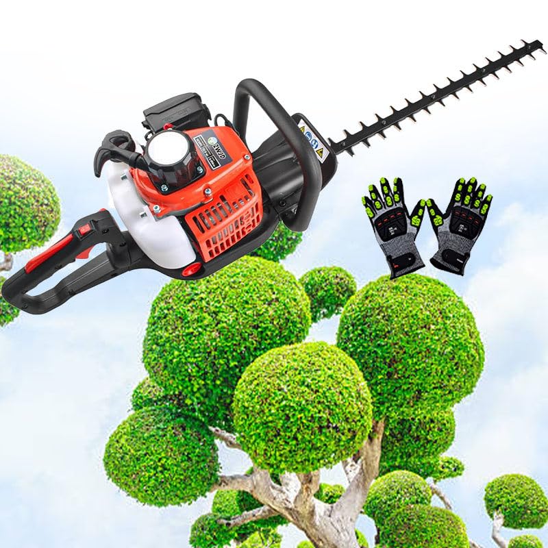 Taille-haie à gaz avec lames durables et moteur puissant pour l'entretien du jardin