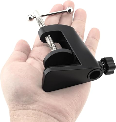 Miniatura 8 de 2pcs Heavy-Duty Metal Desk Clamp, Table Mount Mic Stand Holder Bracket C Clip for Microphone Suspension Boom Sissor Arm Fits Up to 2.14"5.4cm