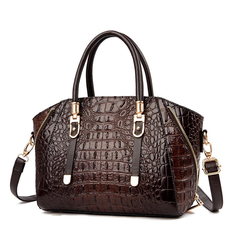 Image of Trendy Crocodile Handbags for Women: Large Capacity Leather Handbag Crossbody Bags with Shoulder Strap Ideal Choice