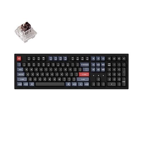Keychron K10 Pro Wireless Custom Mechanical Keyboard, QMK/VIA Programmable Bluetooth/Wired White Backlight, Hot-swappable Keychron K Pro Brown Switch - For Mac Windows Linux - Hot-swap Keychron K Pro Brown Switch