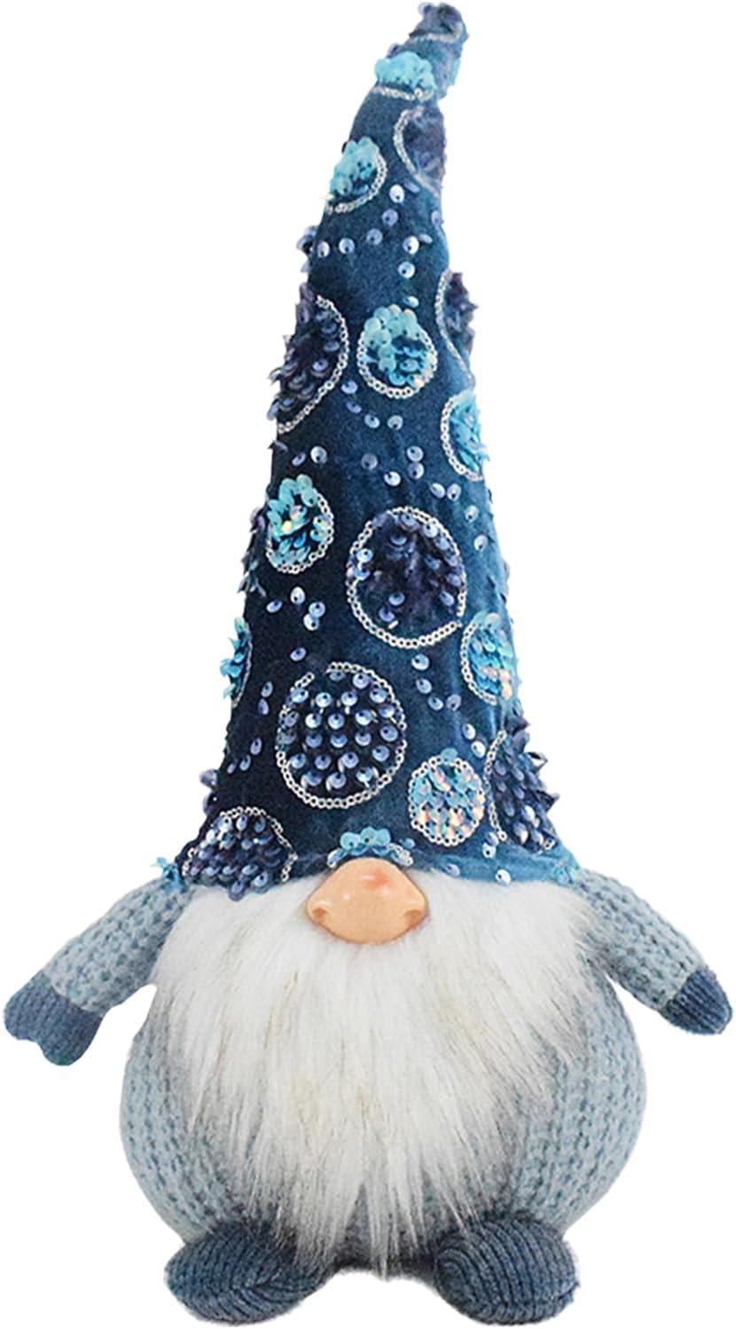 Multipurpose Christmas Telescoping Dolls Set Christmas Ornament for Home Decoration or Store Window Festival Ambiances Blue Sequins Dolls