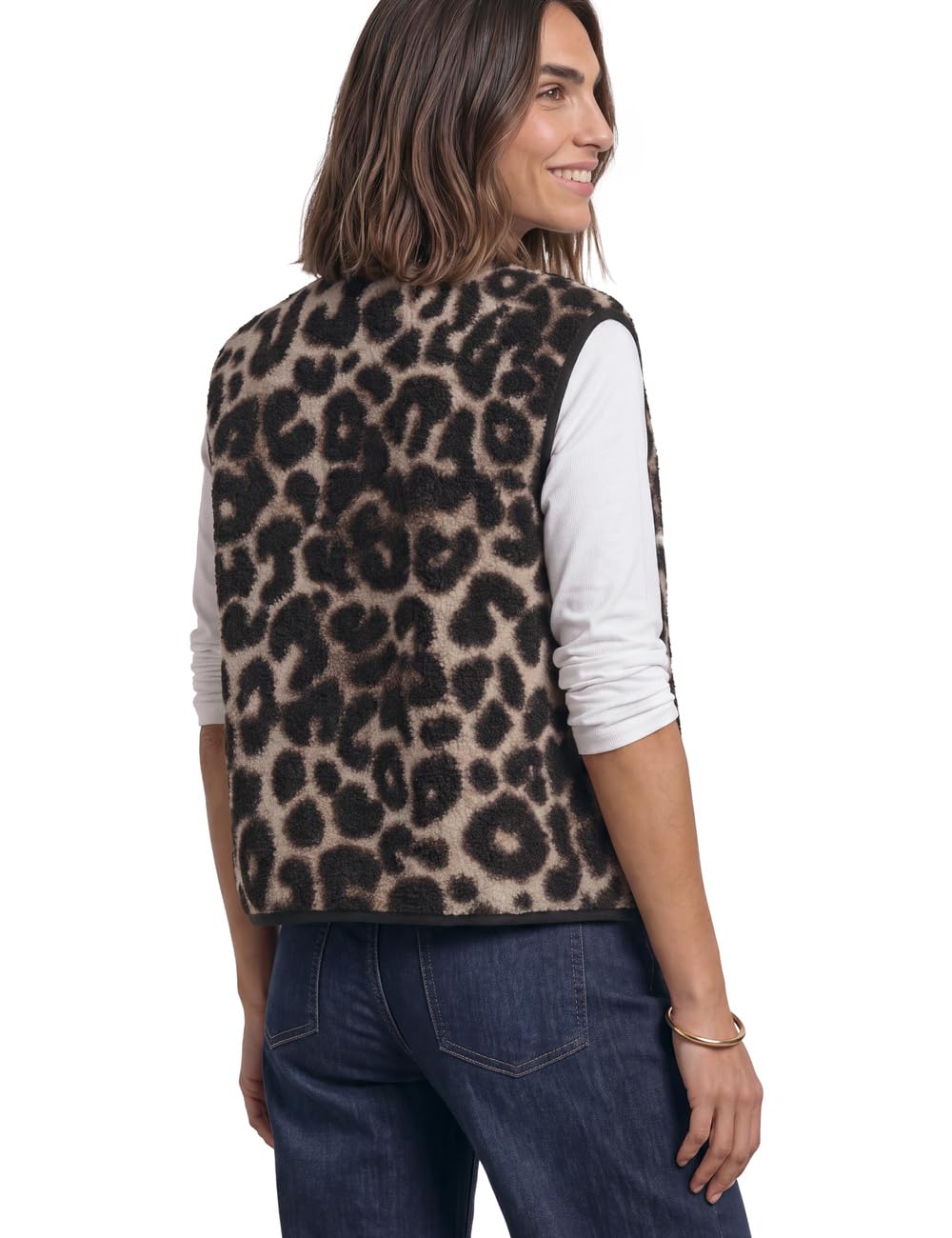 Street One Damen 2200666 Teddy-Weste mit Zipper und Corddetails (1er Pack)