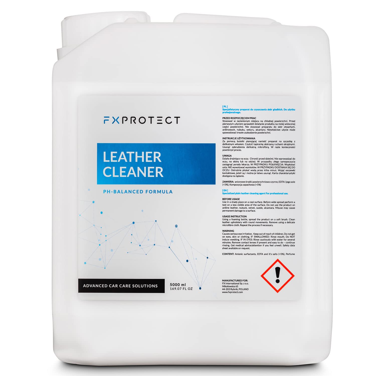 FX Protect Leather Cleaner Lederreiniger 5L | pflegt strapaziertes Leder | Lederpflege, Lederreiniger für Auto, Innenraumpflege