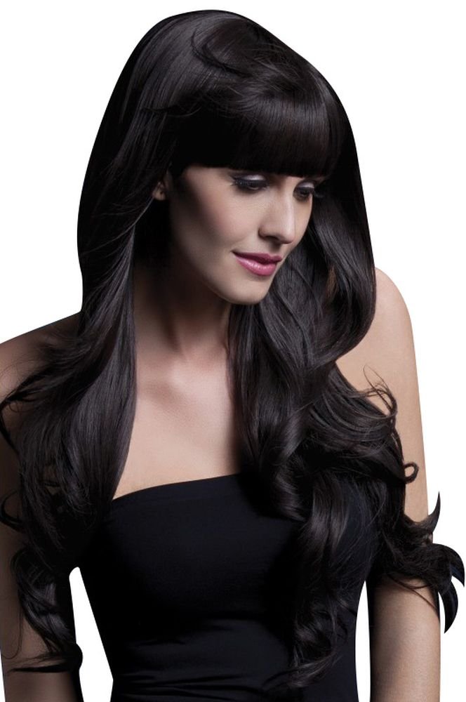 Fever Women's Yasmin Wig 28Inch 71Cm Long Loose Curls with Fringe, Brown, One size