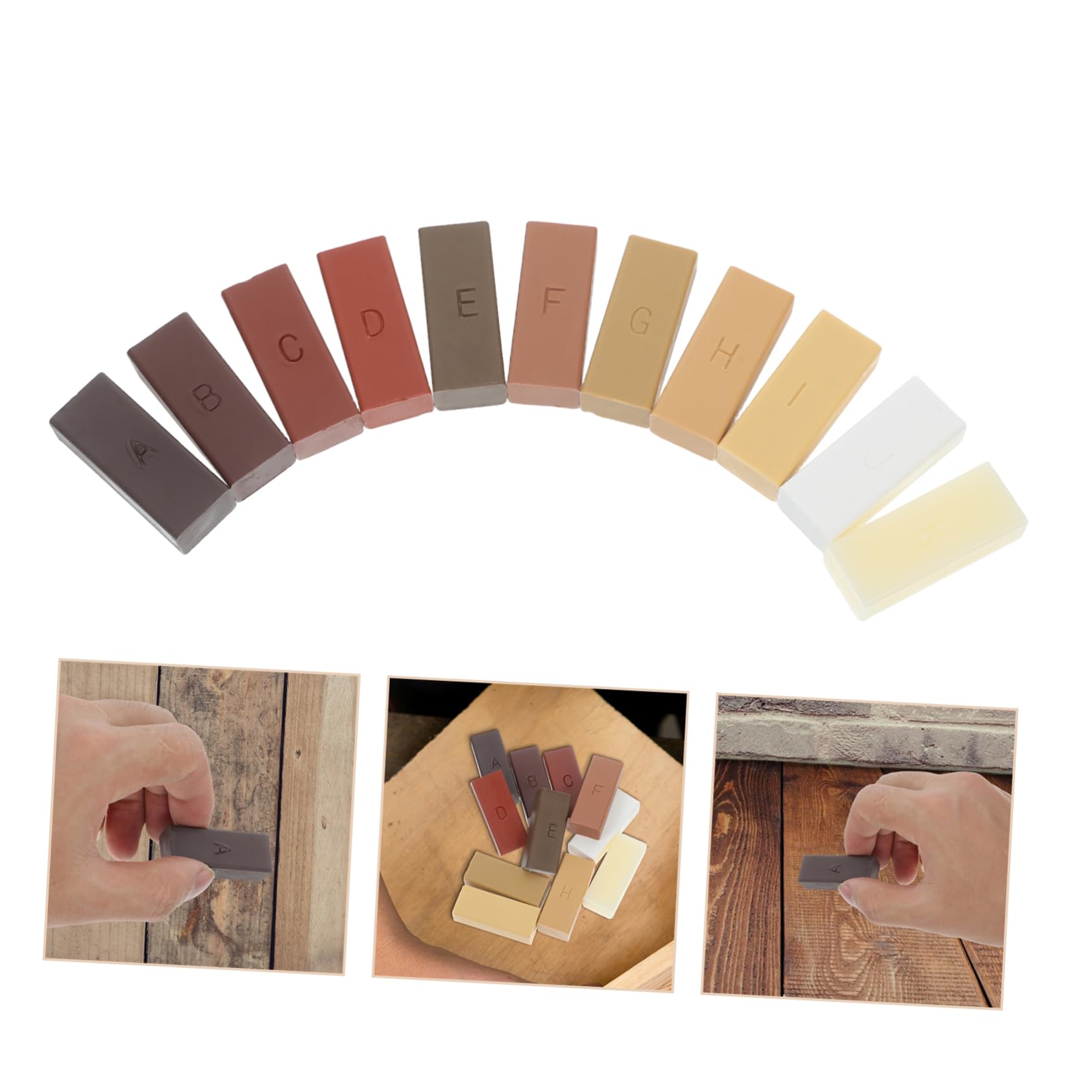 Cera Riparazione Parquet 11 Pezzi Resina per Graffi Rapidi | Pvc Vinile Tavola, Fai da Te Semplice, Finitura Rapida per Ritocchi su Porta