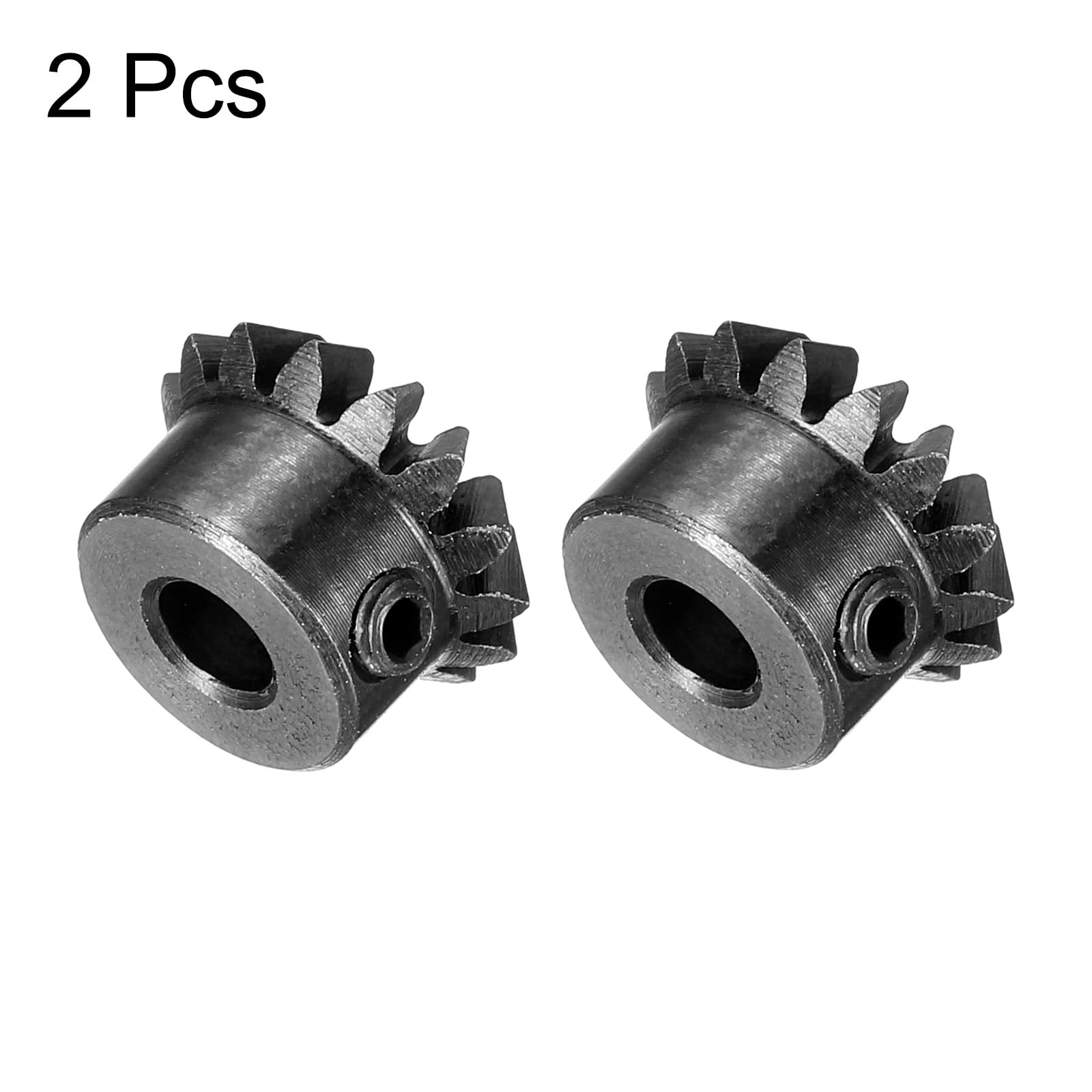 QUARKZMAN Kegelrad-Set 0,8 Modul – 1:1 Übersetzung, 15 Zähne, 4 Mm Bohrung, Messing – 45° Lenkgetriebe, 2 Stück