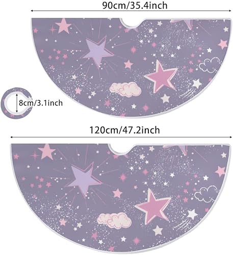 Miniatura 2 de Faldas de árbol de Navidad púrpura estrellado celestial de ensueño de 48 pulgadas decoración de árbol de Navidad decoración de Navidad para casa