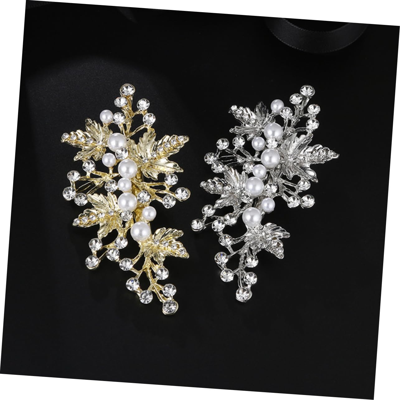 FRCOLOR 5 Sets Braut Haarschmuck Strass Haarspangen Hochzeit Haar Blatt Stück Haarschmuck Für Frauen Gold 2 Stück * 5