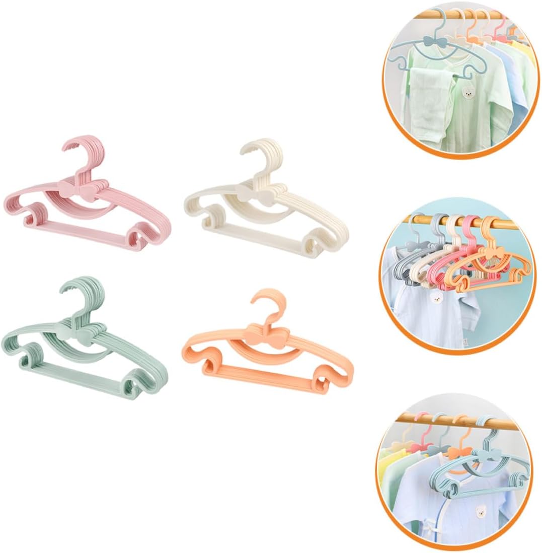 Plastic Clothes Hangers 100 Pack Clothes Drying Hangers Bowknot Style for Boys and Random Color