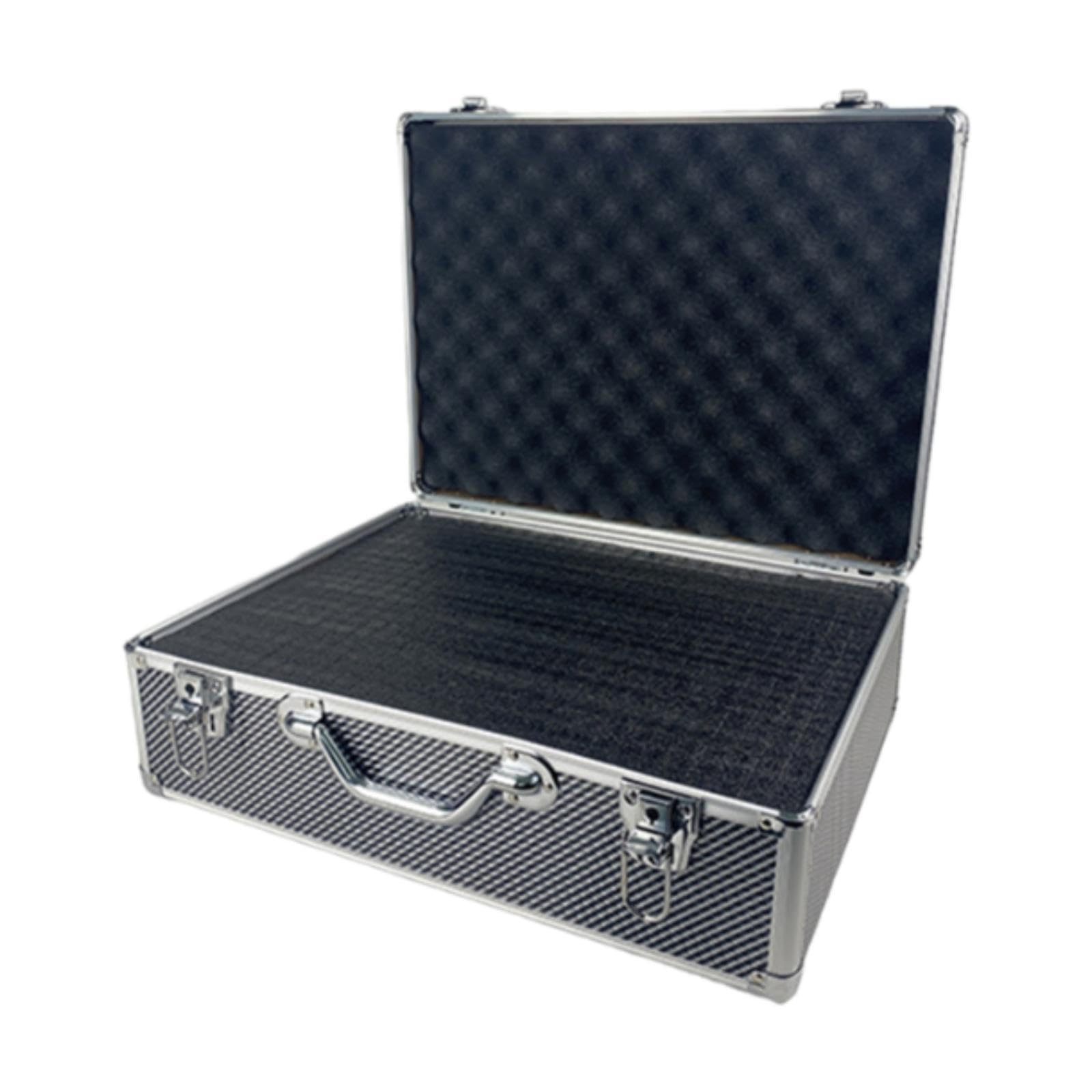 Maletín de Transporte Manual, Estuche de Almacenamiento, Estuche para Equipos, Maleta con Estructura de Aleación Y Acolchado de Espuma Protectora para, Plata, 36 X 26 X 15 Cm