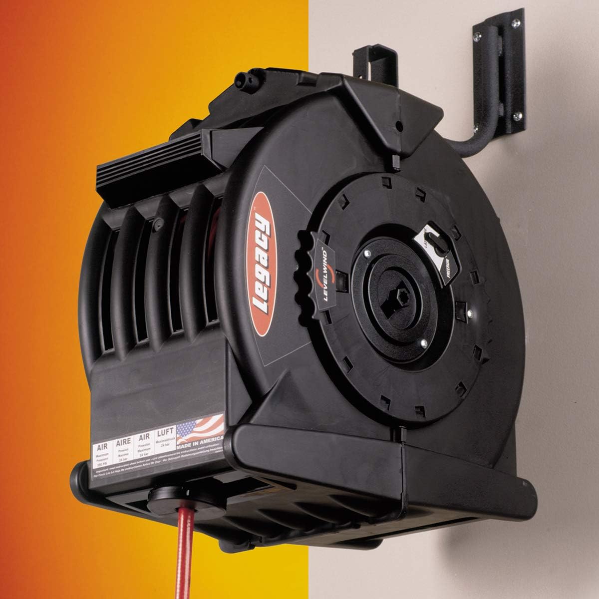 Super Brands Legacy Levelwind Retractable Air Hose Reel, 3/8 in. x 50 ft, PVC - L8305 Greatest Product Legacy Levelwind Retractable Air Hose Reel, 3/8 in. x 50 ft, PVC - L8305
