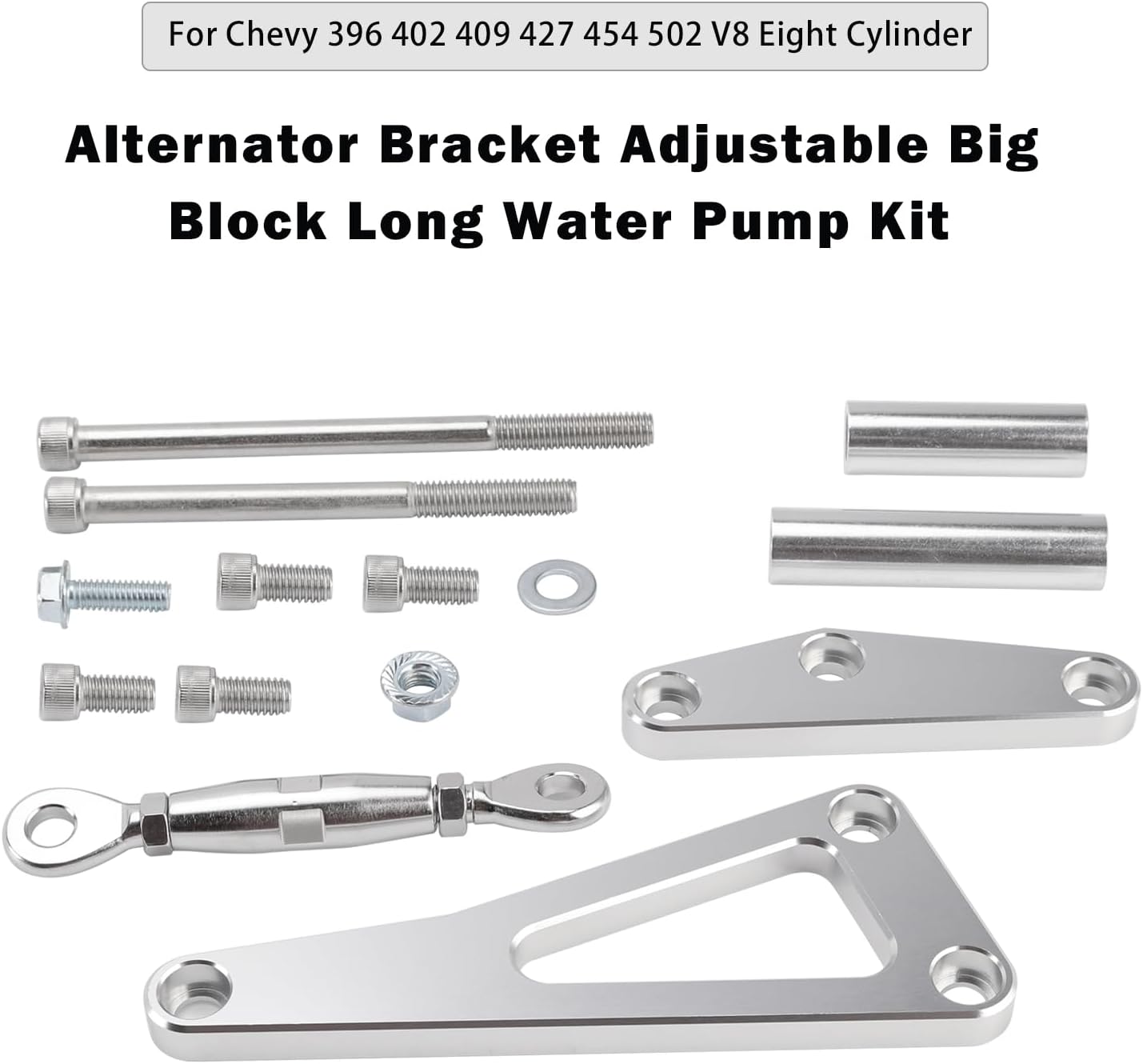 Bruce & Shark Alternator Bracket Adjustable Big Block Long Water Pump Kit 551663 for Chevy 396 402 409 427 454 502 V8