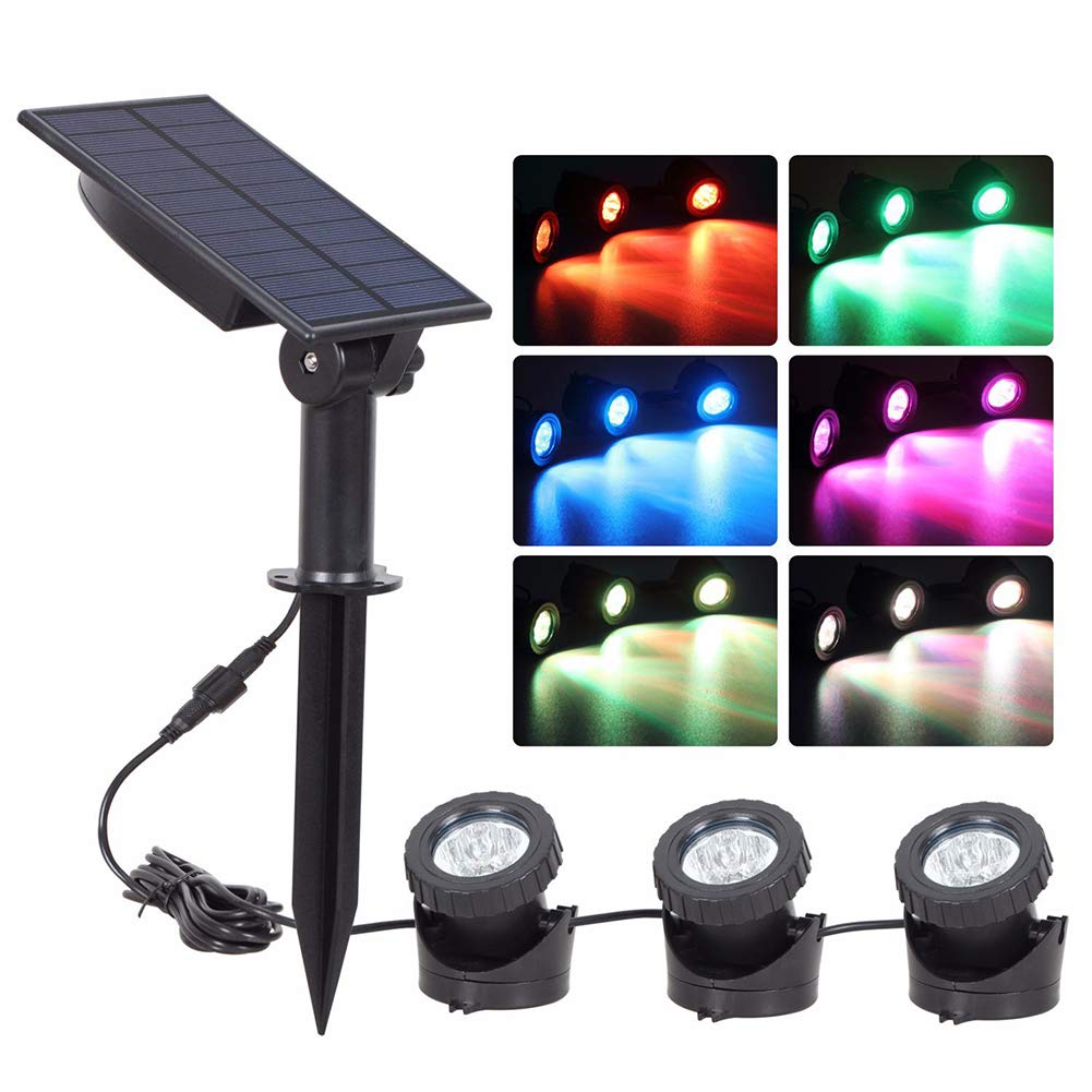 Lampes de bassin à énergie solaire Spots Paysage lumière 18 LED extérieur étanche Garden Yard pour piscine d'éclairage