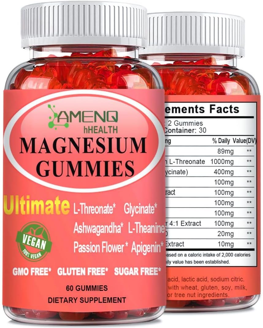 Magnesium Glycinate Gummies w/Triple Sleep Magnesium Threonate Apigenin Theanine