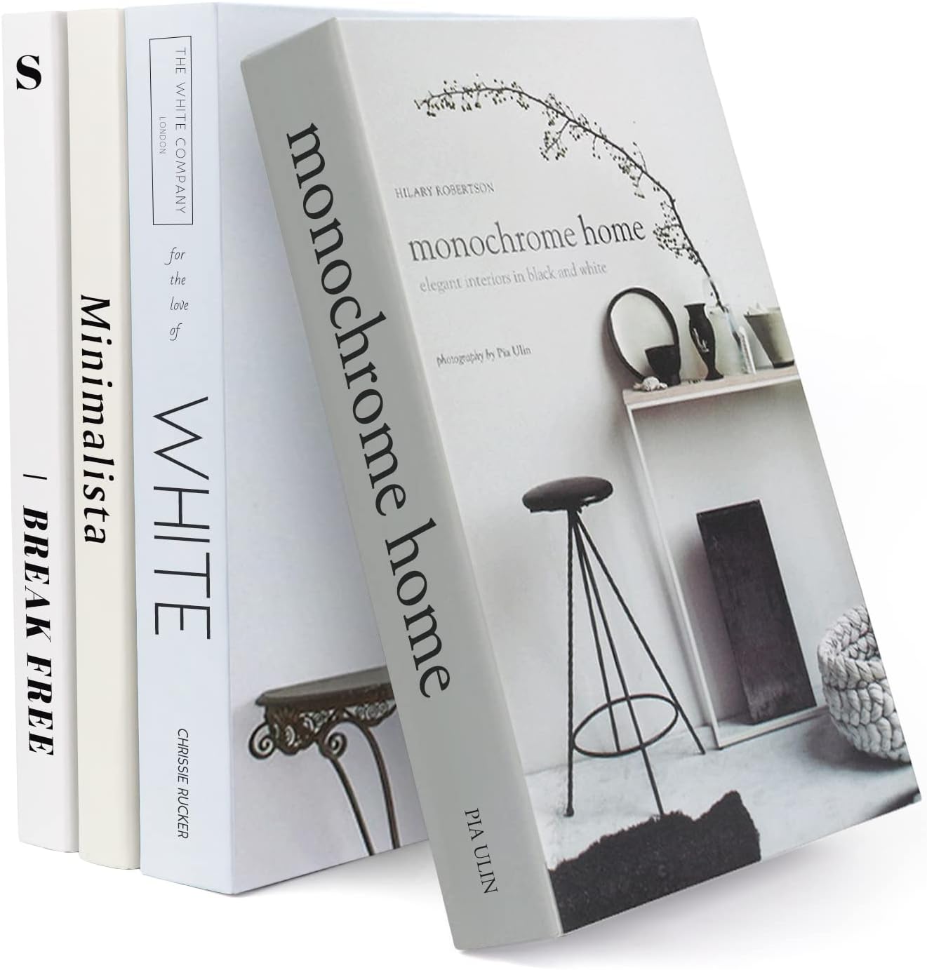 Ediactcyl 4 Pack Faux Books for Decoration, Modern Fashion Decorative Books Set for Hardcover Home Decor, Fake Book Stacks Display for Bookshelf Living Room Decor