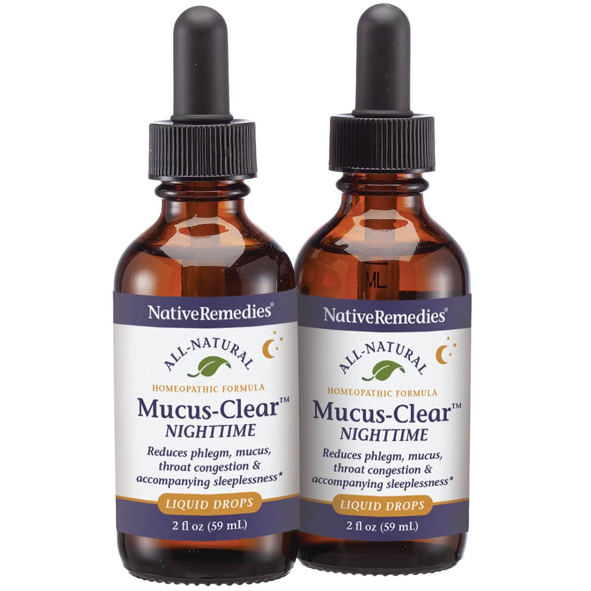 Native Remedies Mucus-Clear Nighttime - Nighttime Phlegm - 4 Fl Oz, 2 Pack