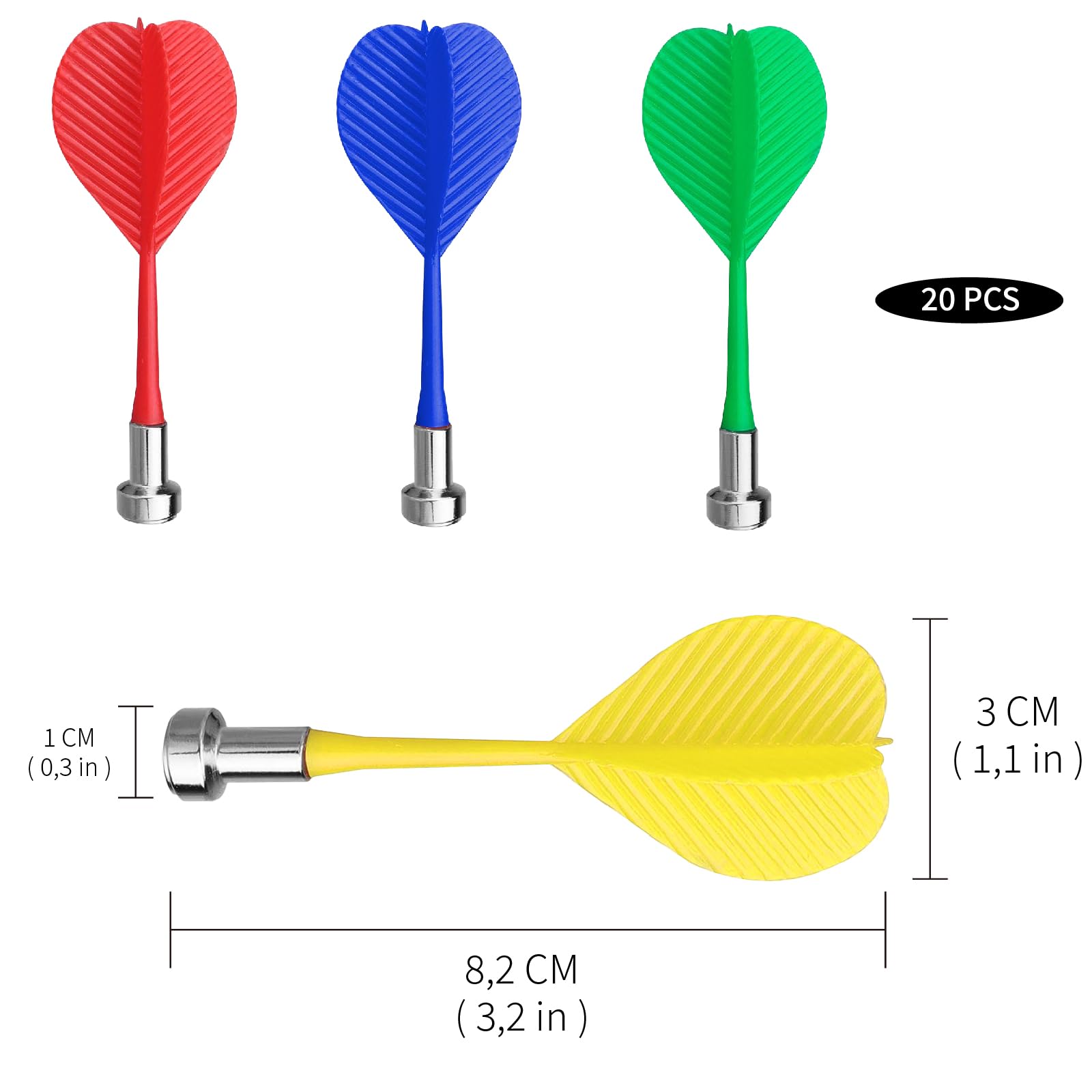 ACONDE Freccette Magnetiche, 20 PCS Freccette di Ricambio, Freccette Portatili per la Casa, Sala Giochi, Bar