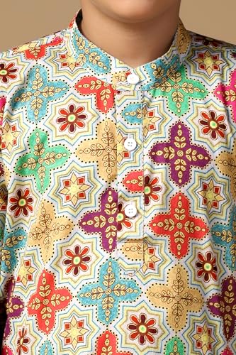 Image of Fashion Dream Boy's Cotton Blend Printed Kurta Pant Set|Kurta Set|Kurta And Pant Set|Kids Ethnic Set|Ethnic Set