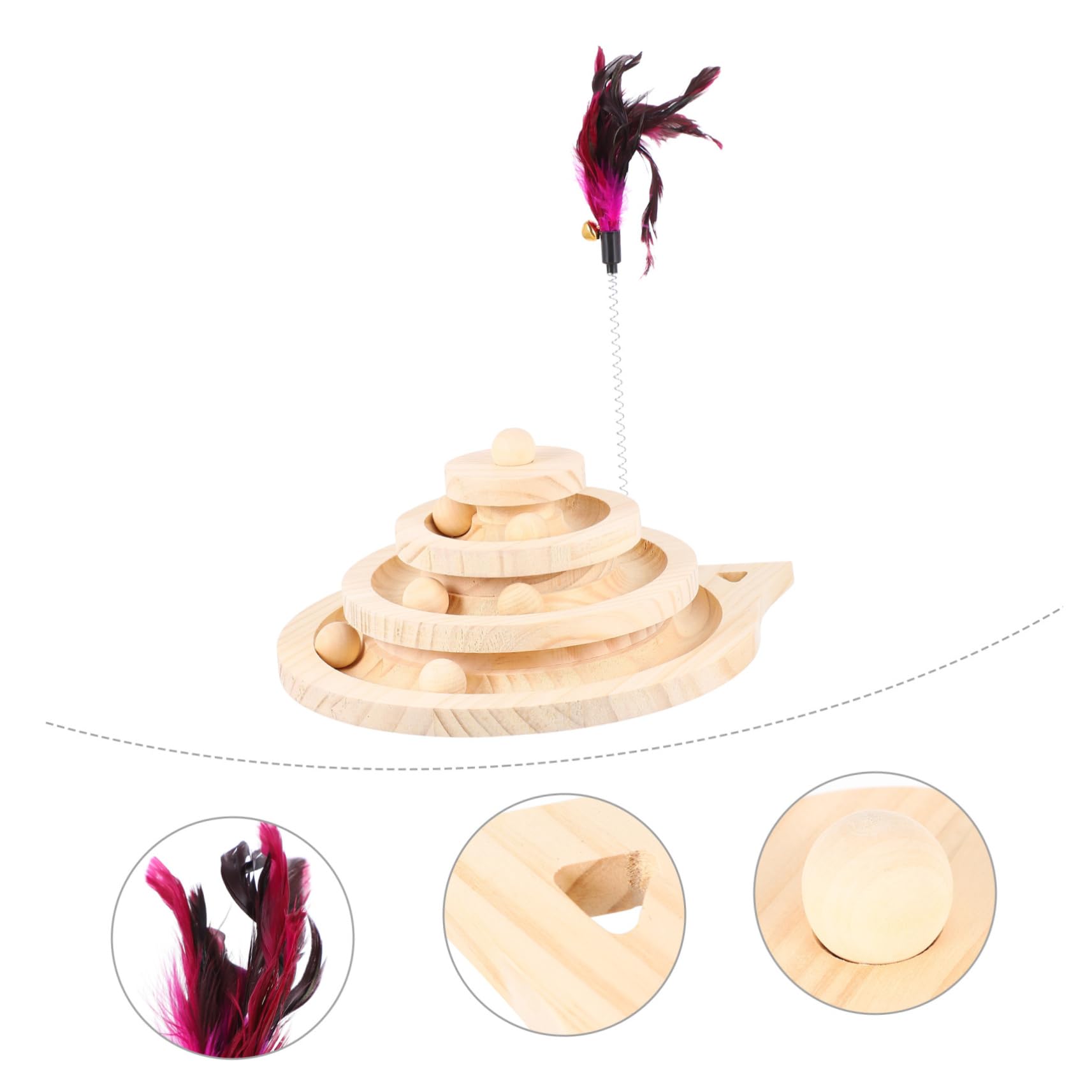 UPKOCH Toy pour Chaton avec Circuit Tournant à Couches et Billes Interactif pour Chat Favorise et Amusement des Félins