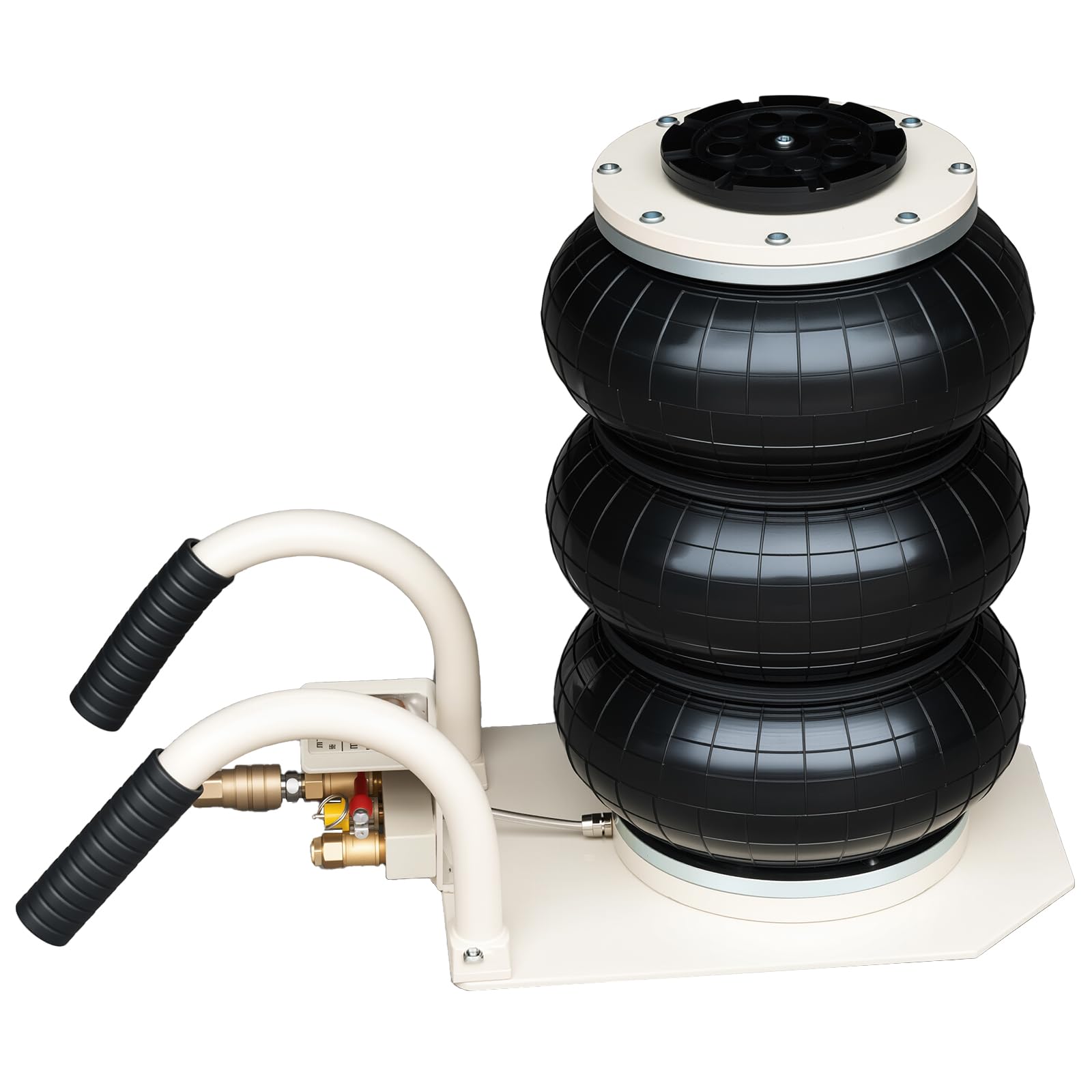 CXRCY Triple Bag Air Jack Pneumatic Jack 3 Ton White Pneumatic Air Jack 6600LBS Capacity Extremely Fast Lifting Action (3 Tons Triple Bag)