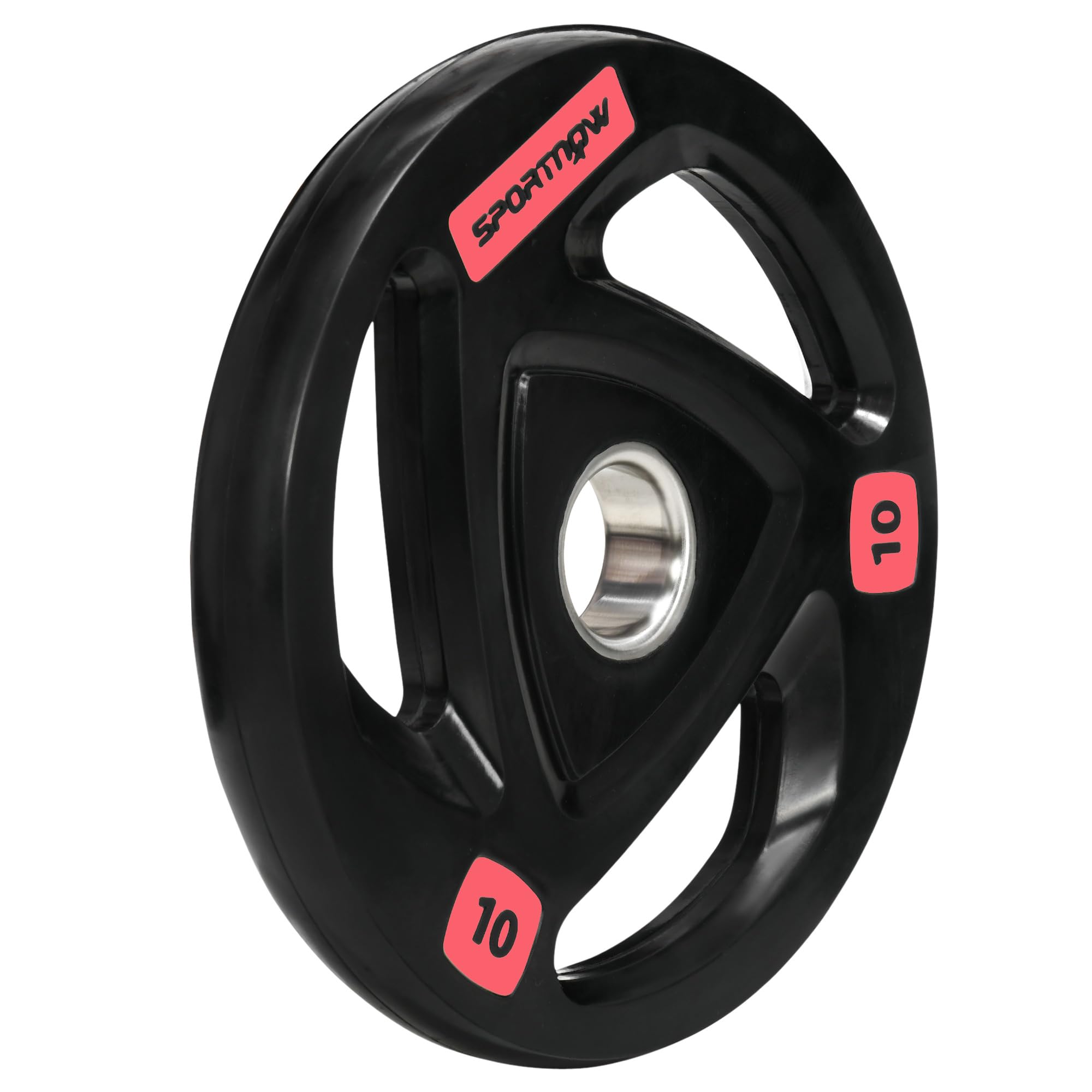 SPORTNOW Set di 2 Dischi Pesi da 2x5/10/15/20kg in Acciaio con Rivestimento in Gomma, Foro Ø5cm per Bilanciere e Impugnature per Uso Manuale