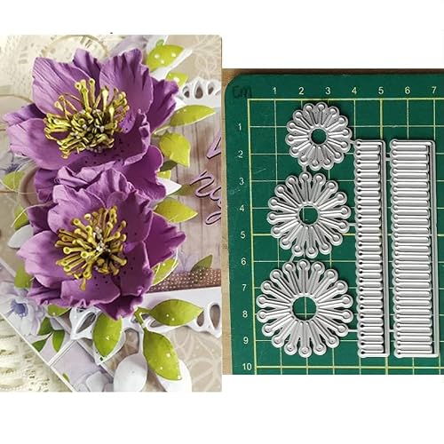 3pcs Stamens for Flowers Metal Cutting Die Cuts, DIY Crafts Template 3pcs Stamens for Flowers Scrapbook Cards Cutting Dies Cut Stencils for DIY Embossing Card Making Decorative Paper Dies Scrapbooking