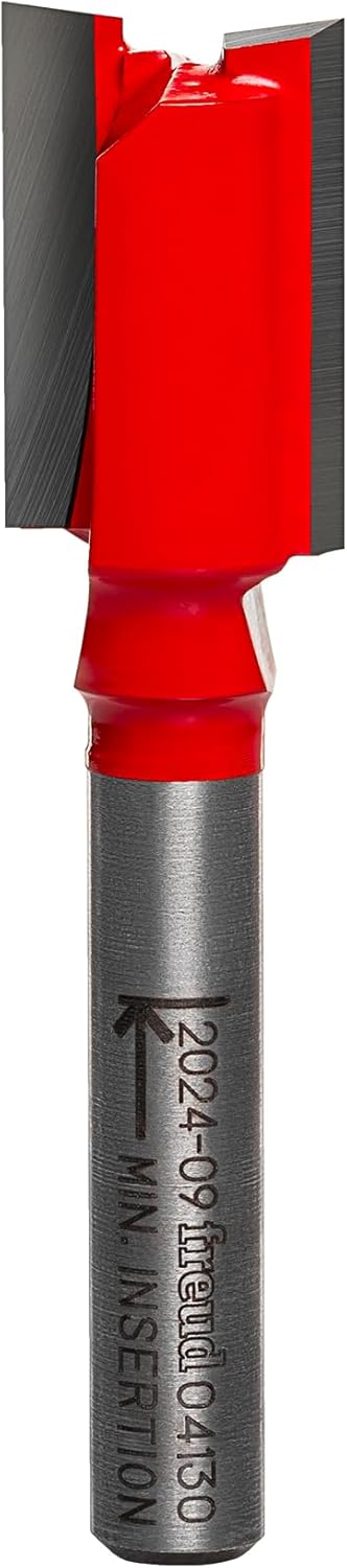Freud 04-130: 1/2" (dia.) Double Flute Straight Bit with 1/4" shank, 2-1/4" overall length