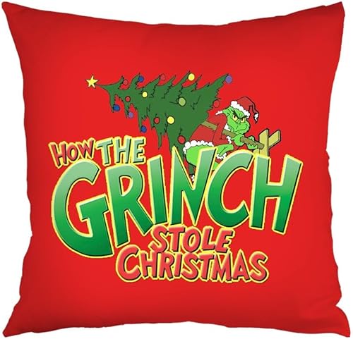 Miniatura 4 de Juego de 4 fundas de almohada de Navidad de 18 x 18 pulgadas, fundas de almohada de Navidad rojo y verde, fundas de almohada de cintura para sofá,