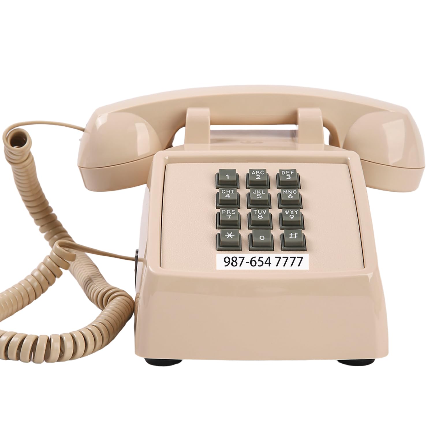 American Classic Landline Phone Mechanical Ringer, Retro Desk Phone (Hearing Aid Compatible),Updated 2500 Analog Phone, Backup Emergecy Telephone, Old Vintage Corded Telephone for School,Home, Beige-image-41
