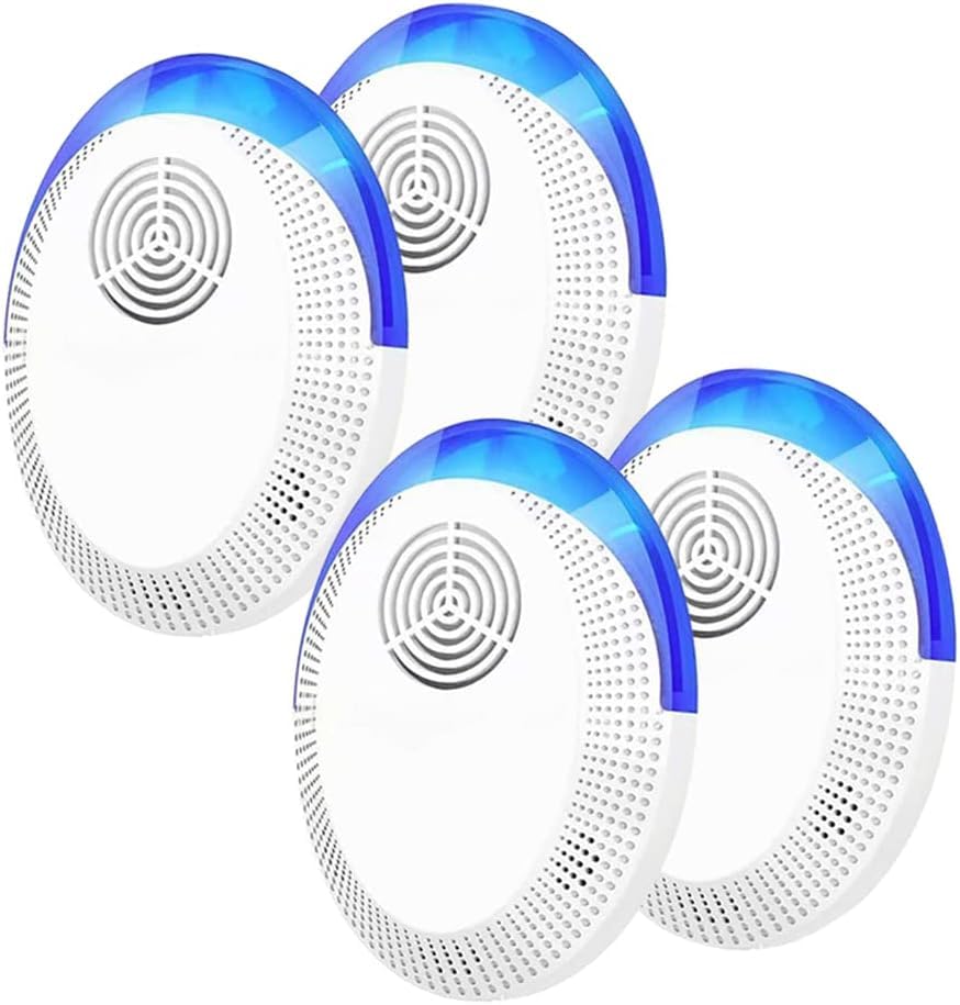 FUIN4 Pack Ultrasonic Pest Repeller, Electronic Repellent Plug in, Efficient Repelling Rat, Spider, Mosquitoes, Mouse, Cockroach, Pest Control for Indoor, Living Room, Garage, Office, Hotel