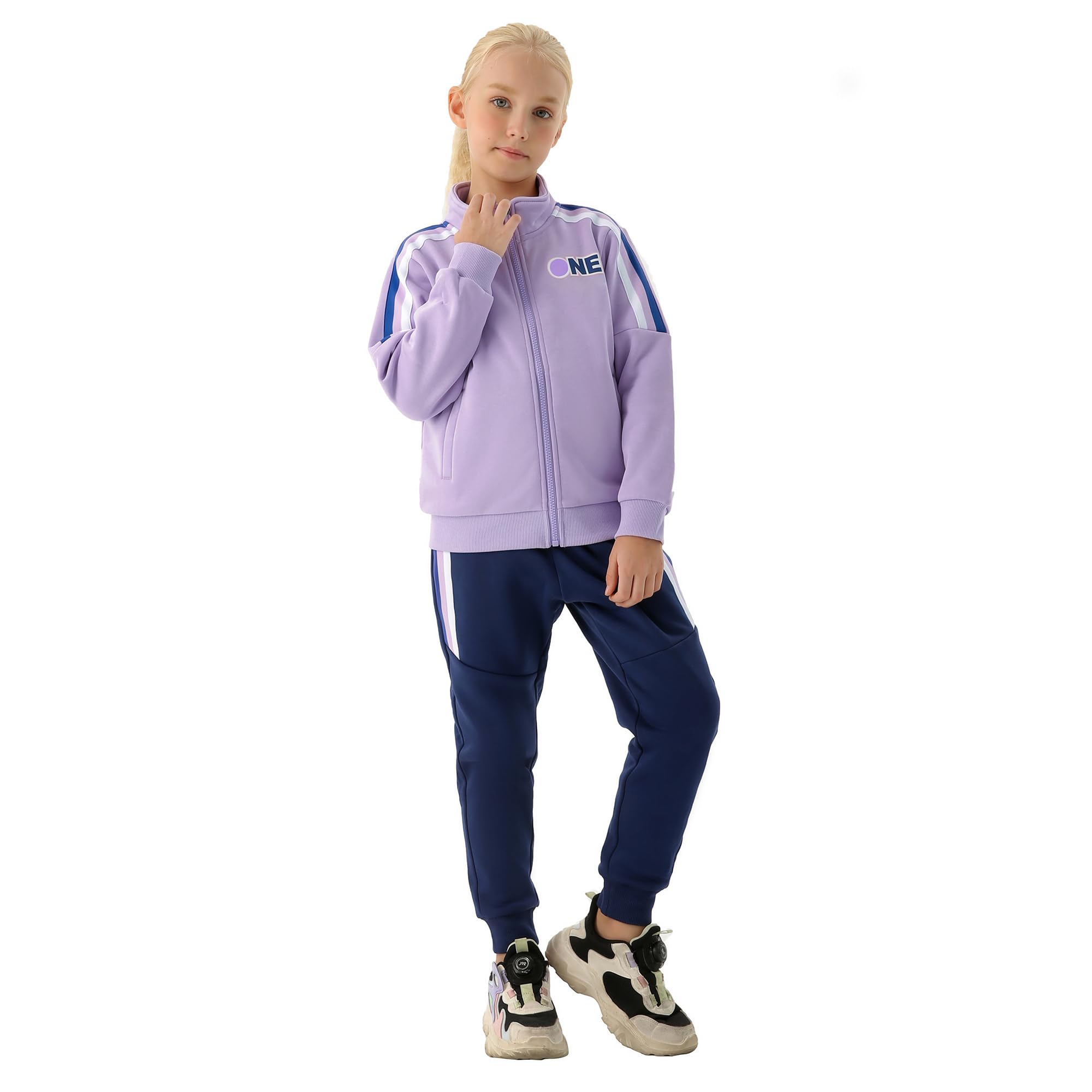 Mädchen Trainingsanzug 2tlg Kinder Jogginganzug Sportanzug Zweiteiliges Bekleidungsset Freizeit Jacke und Hose Sportswear Jogger Set für Kinder (4–15 Jahre)