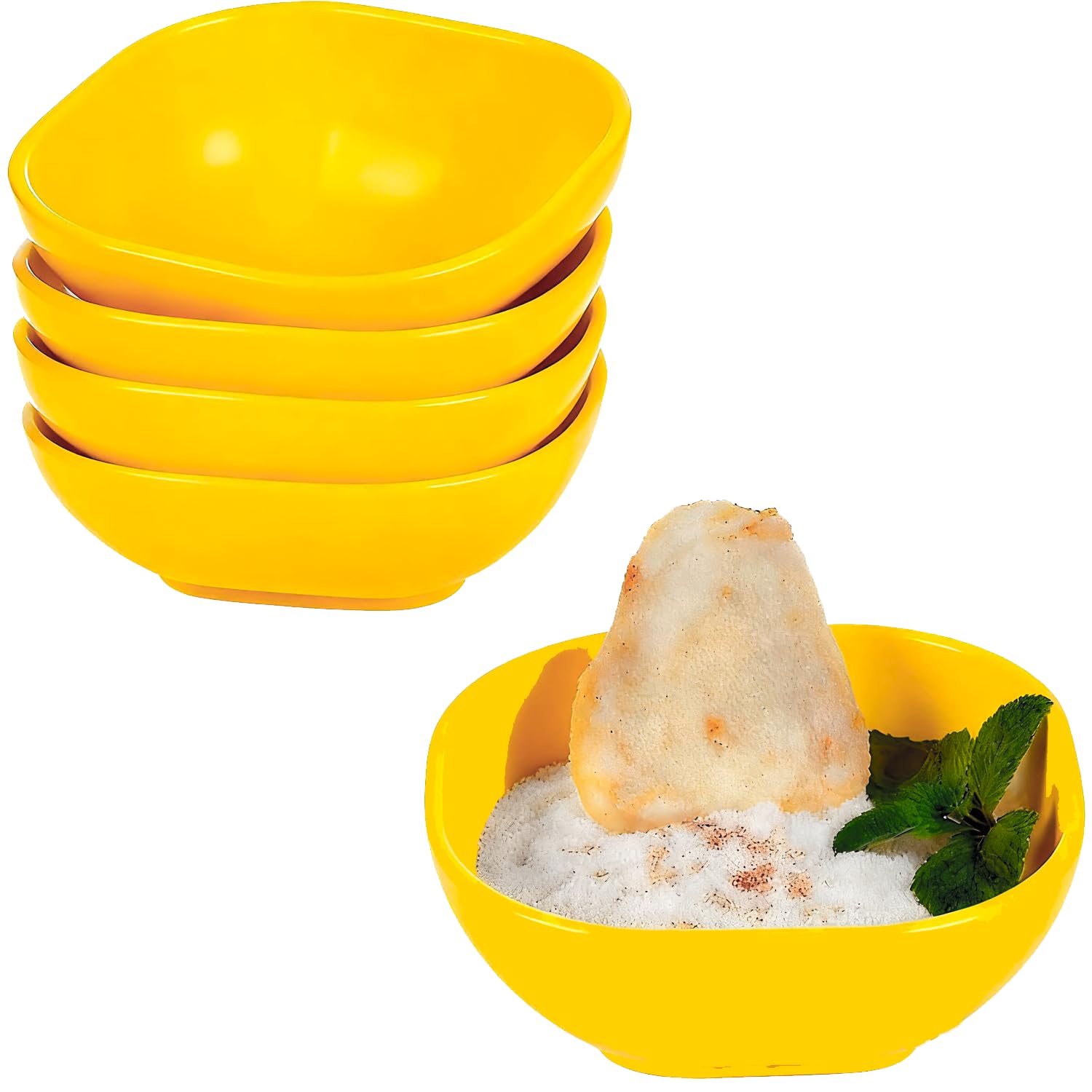 Dip Bowls Set - 4.5OZ Mini Prep Bowls , Condiments Serving Bowls (Yellow)