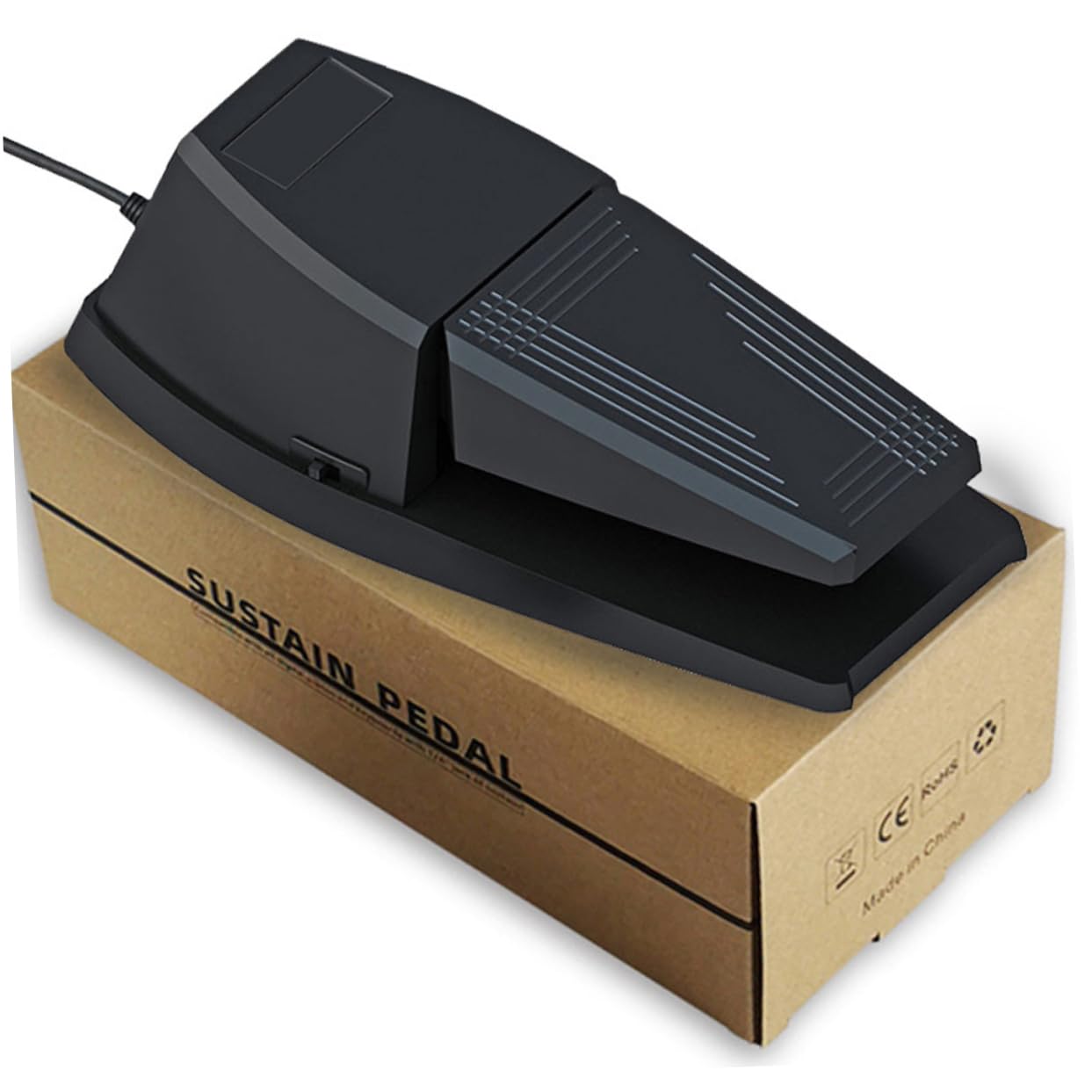 Pedale Sustain per Pianoforte Nero in Gomma Abs Portatile | Effetto di Mantenimento del Suono, Struttura Robusta e Resistente All’usura, Accessorio Pratico