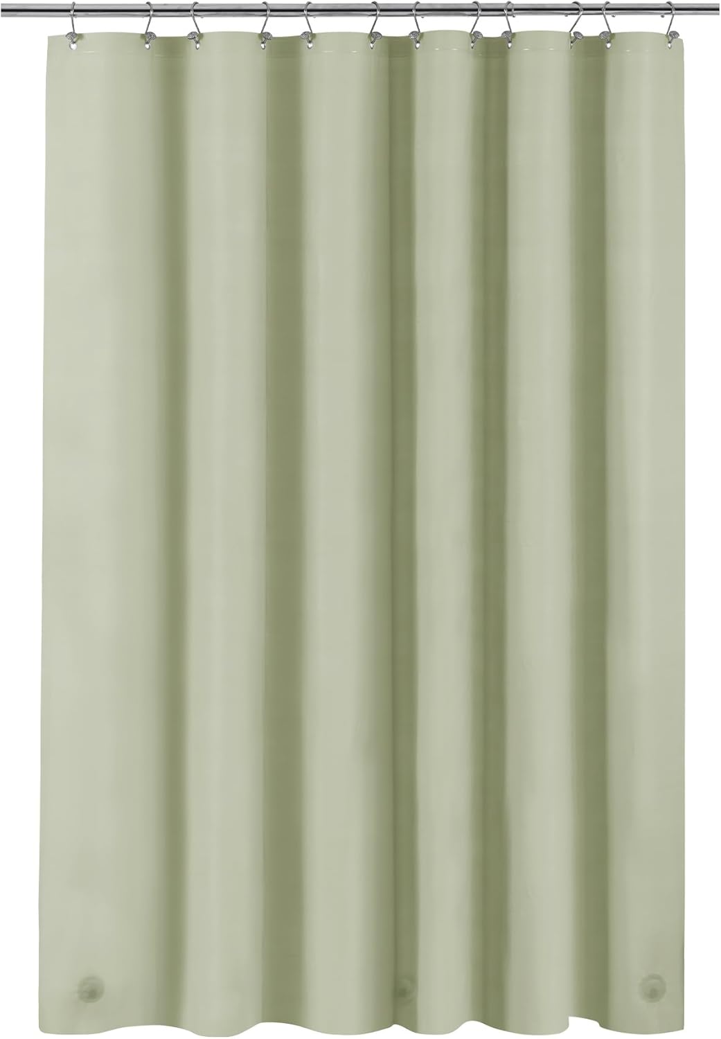 Sage Green Plastic Shower Curtain Liner - Premium PEVA Shower Liner BPA & PVC Free, No Chemical Smell, Lightweight Green Bath Curtain with 3 Magnets for Bathroom, 12 Metal Grommets - Sage