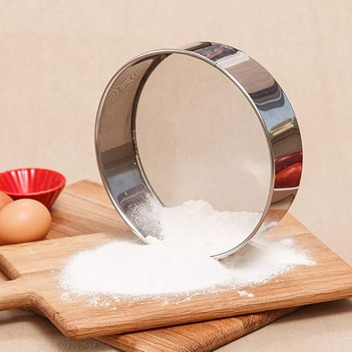 Miniatura 9 de Hemoton 3 piezas de tamiz de harina de malla fina de acero inoxidable en polvo colador de cocina herramientas de tamizado para té de café y azúcar