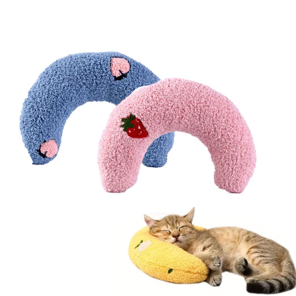2PCS Plinko Dog Pillow - U Shaped Pet Calming Toy, Cat Pillow Dog Calming Pillow Cat Calming Pillow Dog Pillow, Pets Soft Plush Neck Pillow, Cat Pillow, Cat Hugging Pillow Sleeping Pillow for Pet (C)
