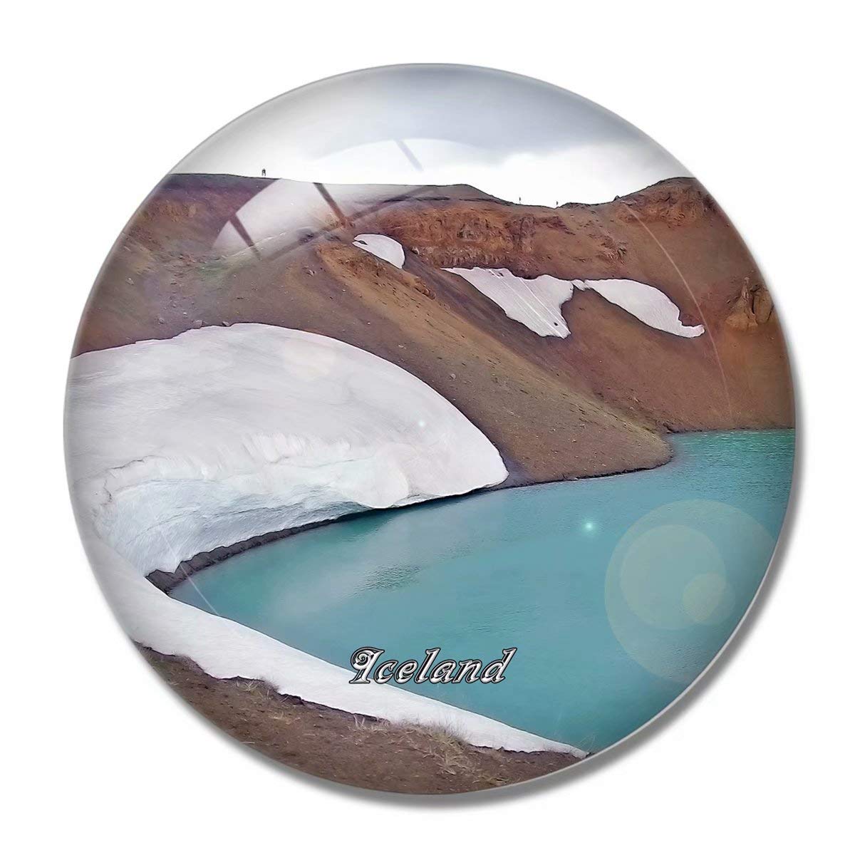 Calamita Frigorifero Krafla Islanda Vulcano Myvatn - Souvenir In Vetro 5x5 Cm Per Casa E Cucina