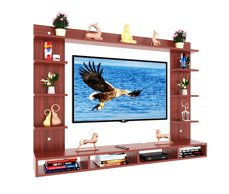 MACWUD Marco Engineered Wood Wall Mount TV Unit/TV Stand/Wall Mounted Set Top Box Stand/TV Cabinet/TV Entertainment Unit (Ideal for Upto 43") Walnut (D.I.Y)
