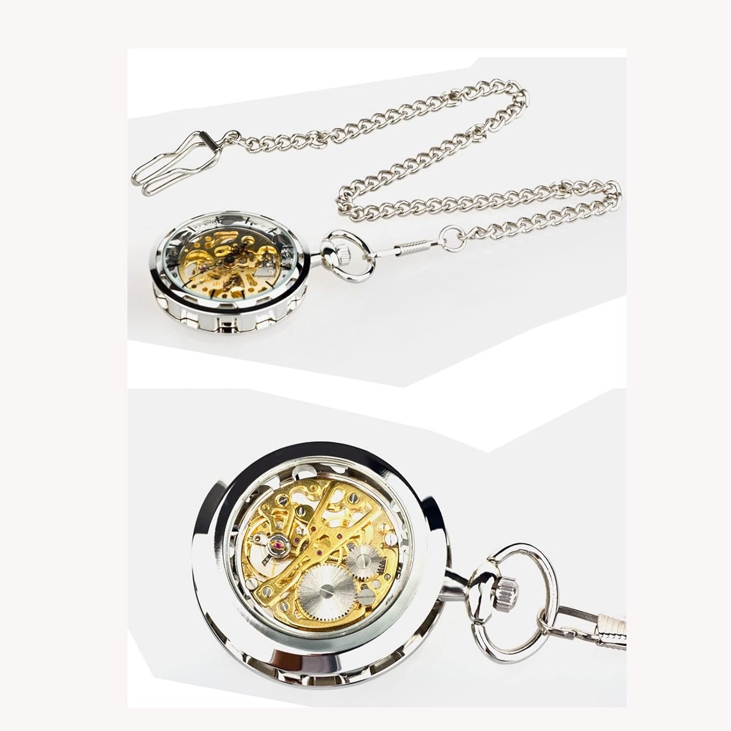 Steampunk Retro Nostalgic Mechanical Retro Hollow Gang Gear Alloy Necklace Men's Pocket Watch