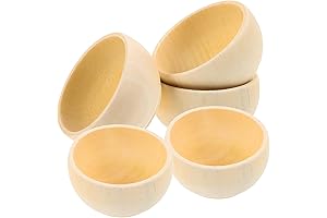 DIY Unfinished 5Pcs Mini Wood Bowls