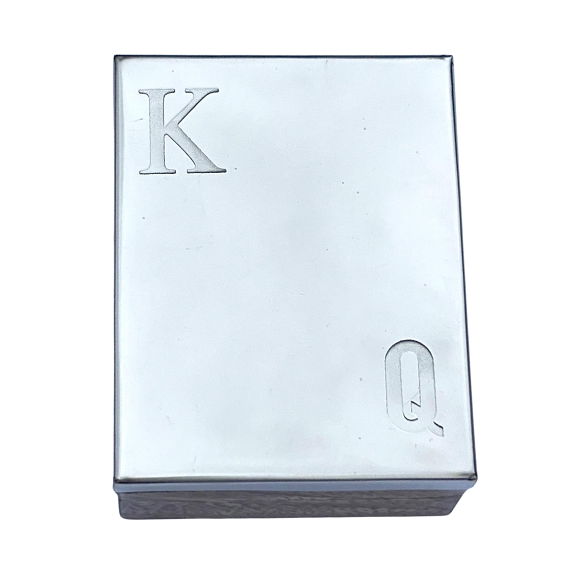 Thorness Playing Cards in Elegant Wooden Gift Box with Metal Embossed Hinged Lid for Storage, Brown and Silver, 11cm x 8.5cm x 4cm