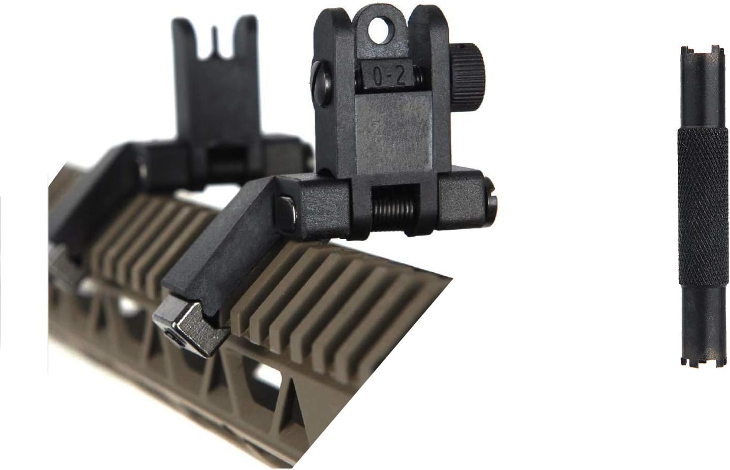 Flip Up Sight Offset Rapid Transition Front and Rear or Tools Various Choose for Hunting (45 Degree Sight with Adjustable Tools)