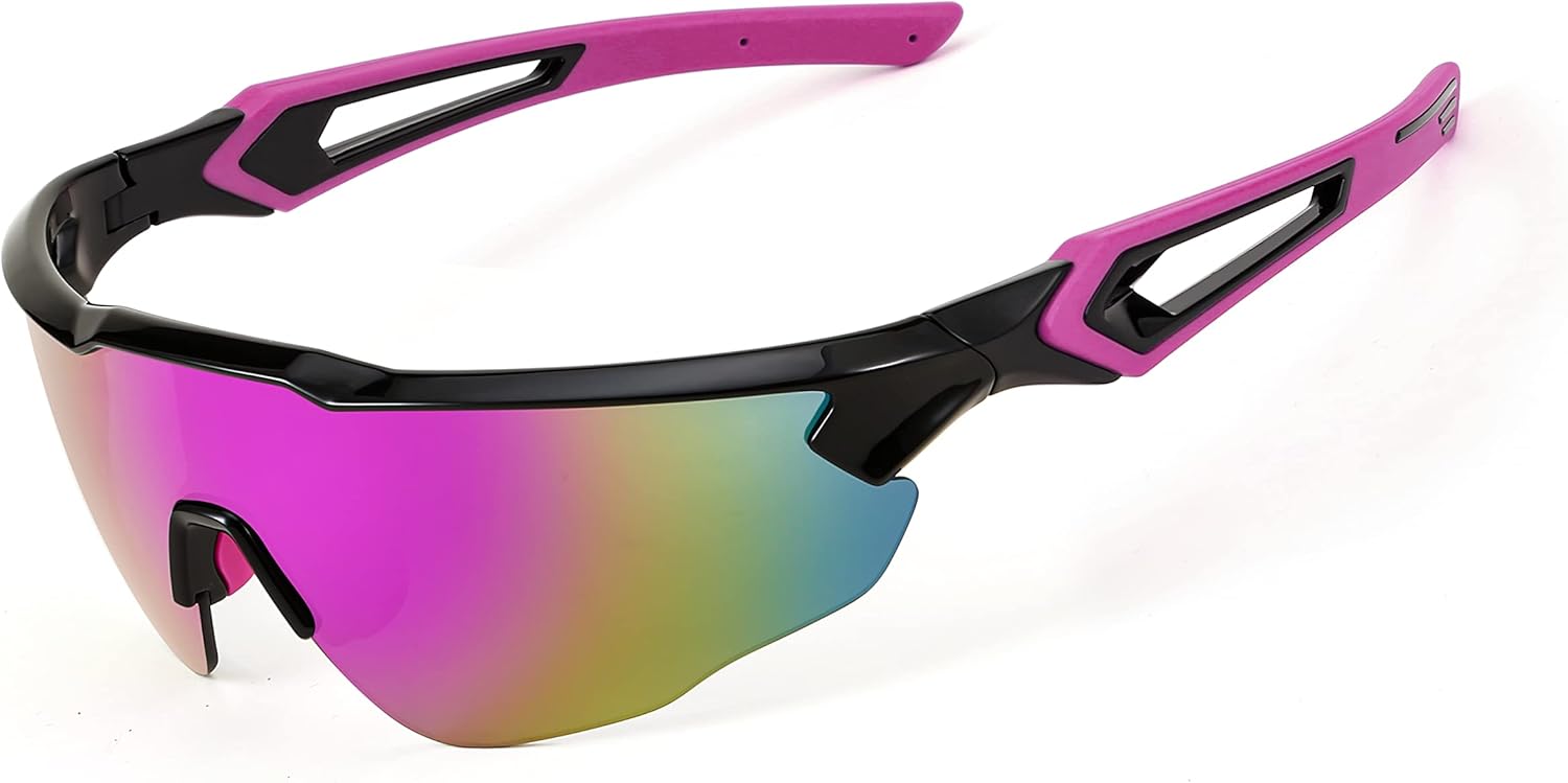 FEISEDY Sports Sunglasses, with 5 Lenses for Men Women, TR90 Lightweight, Baseball Cycling Motorcycle Running Golf B2940