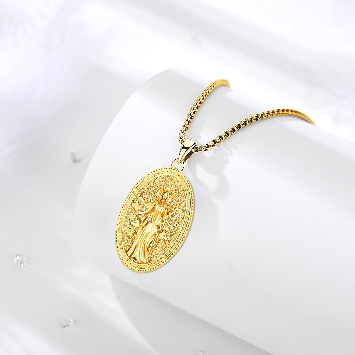 Pentagram Necklace Sterling Silver Triple Moon Goddess/Celtic Knot Witches Knot/Ankh/Sun and Moon/Hecate/Lilith/Santa Muerte/Tetragrammaton Pendant Necklace Pagan Wiccan Magic Egyptian Amulet Jewelry for Women Men - Image 2