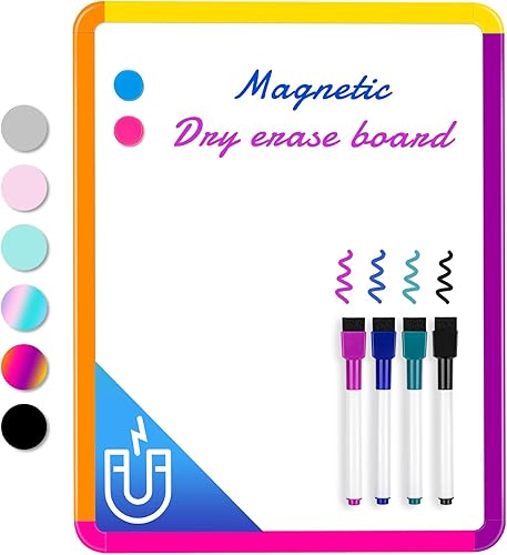 Vista 8 de VUSIGN Pizarra blanca pequeña de borrado en seco, pizarra blanca de 11 x 14 pulgadas para niños, estudiantes, nevera, casillero, mini pizarra