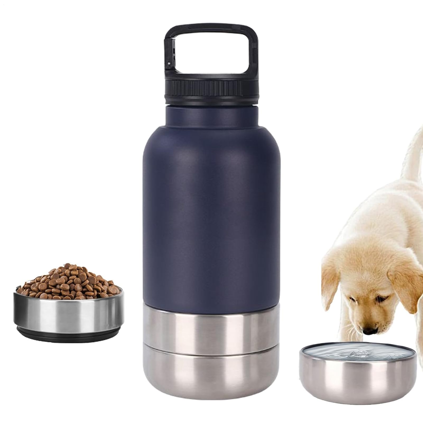 Yongmcxhhj 1520ml Stainless Steel Dog Water Bottle With Carrier Insulated Portable Dog Water Bottle D-og Travel W-ater B-ottle And Bowl Leak Proof For Outdoor Travel Walking Hiking