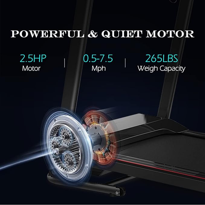 Caminadora Eléctrica Plegable 2.5 hp Inclinación 3 Niveles Negra miniatura 4